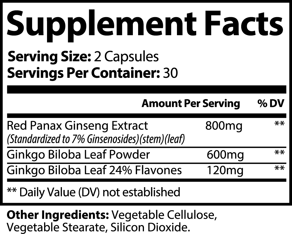 Ginkgo-Ginseng Vitality Blend 30 Servings